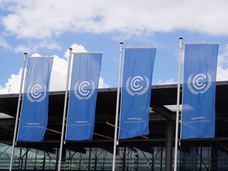 Banners show where the UN Climate Change Conference is taking place in Bonn, Germany, June 11, 2024.